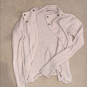 Free people blush open cardigan with snap closure